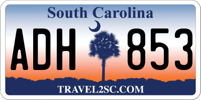 SC license plate ADH853