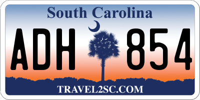 SC license plate ADH854