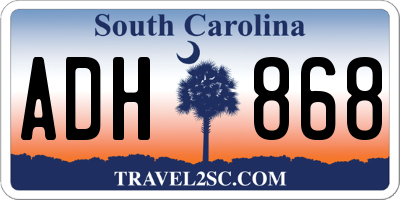 SC license plate ADH868