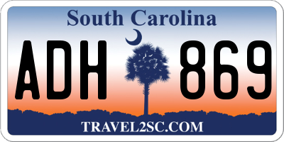 SC license plate ADH869