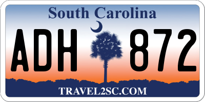 SC license plate ADH872