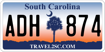 SC license plate ADH874