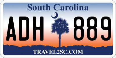 SC license plate ADH889