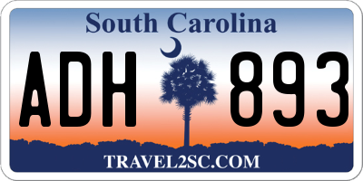 SC license plate ADH893