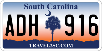 SC license plate ADH916