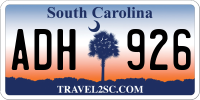 SC license plate ADH926