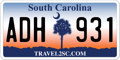 SC license plate ADH931