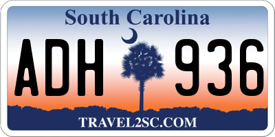 SC license plate ADH936