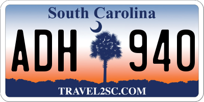 SC license plate ADH940