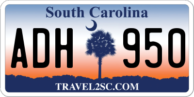 SC license plate ADH950