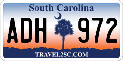 SC license plate ADH972