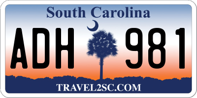SC license plate ADH981
