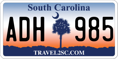 SC license plate ADH985