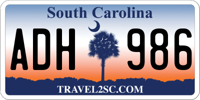 SC license plate ADH986