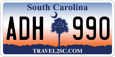 SC license plate ADH990
