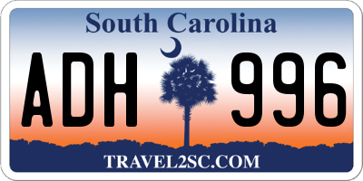 SC license plate ADH996