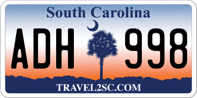 SC license plate ADH998