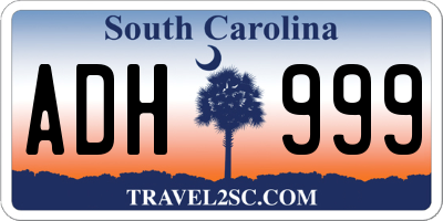 SC license plate ADH999