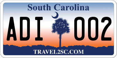 SC license plate ADI002
