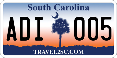 SC license plate ADI005