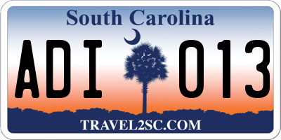 SC license plate ADI013