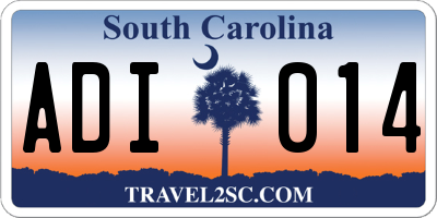 SC license plate ADI014