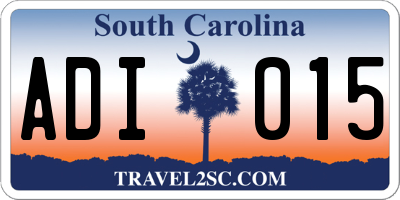 SC license plate ADI015