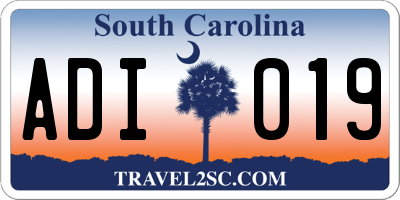 SC license plate ADI019