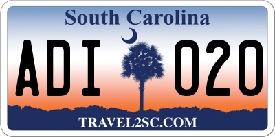 SC license plate ADI020
