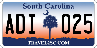 SC license plate ADI025
