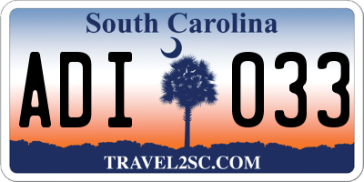SC license plate ADI033