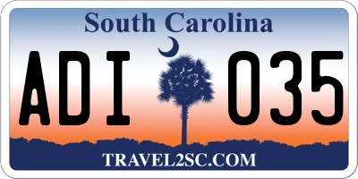 SC license plate ADI035