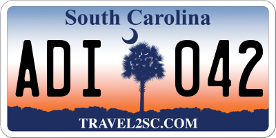 SC license plate ADI042