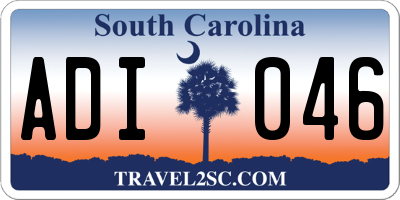 SC license plate ADI046