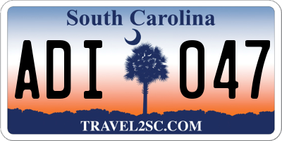 SC license plate ADI047