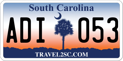 SC license plate ADI053