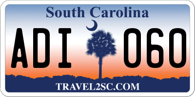SC license plate ADI060