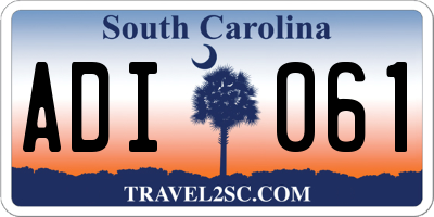 SC license plate ADI061