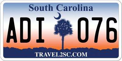 SC license plate ADI076