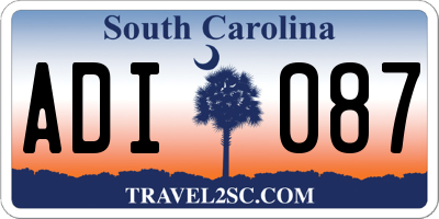 SC license plate ADI087
