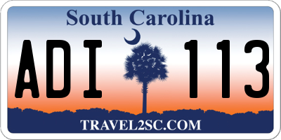 SC license plate ADI113