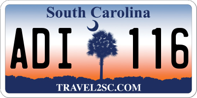 SC license plate ADI116