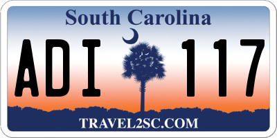 SC license plate ADI117