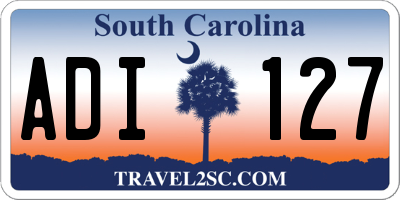 SC license plate ADI127