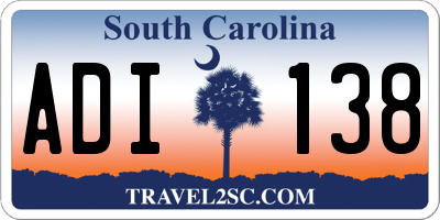 SC license plate ADI138