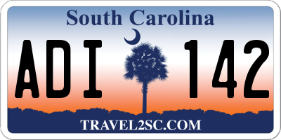 SC license plate ADI142