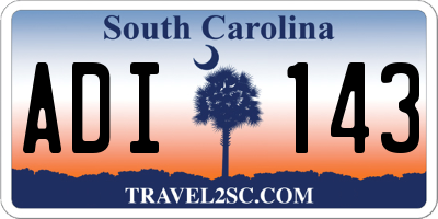SC license plate ADI143