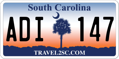 SC license plate ADI147