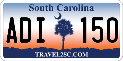 SC license plate ADI150