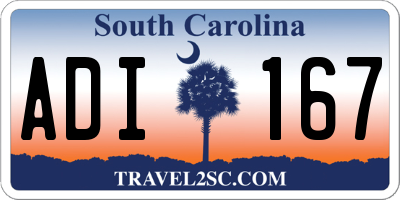 SC license plate ADI167